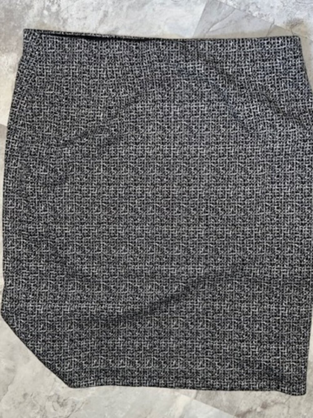 size 10  black gray stretch  print white casual dress work wear womens ten large - Picture 2 of 4